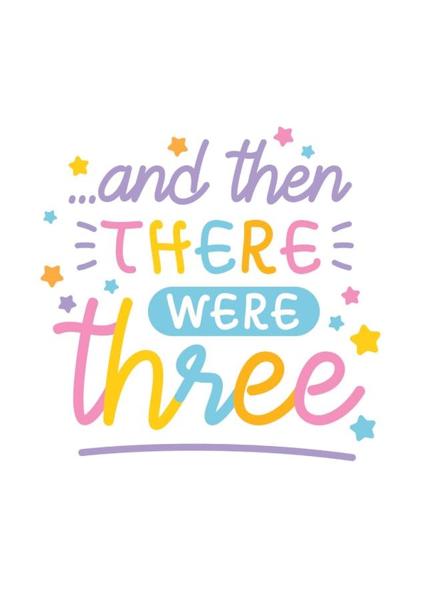 Cute Card for New Baby - Gender Neutral Baby Shower - And Then There Were Three created by CoconuTacha