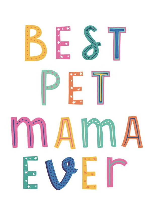 Cute Mothers Day Card - wonderful pet mum created by Cate Creates