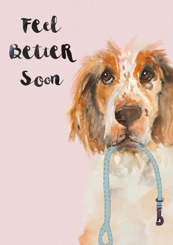 Cute Get Well card - Dog - Feel Better Soon created by Jo Scott Art