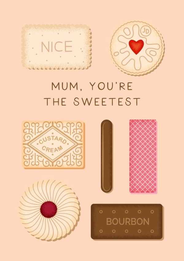 'Mum, You're The Sweetest' - Biscuits Mother's Day Card created by Studio Mads
