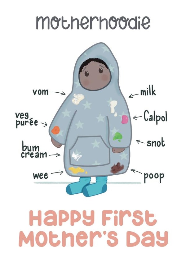 Funny 1st Mother’s Day Card For A New Mum - Motherhoodie created by Presents Felt