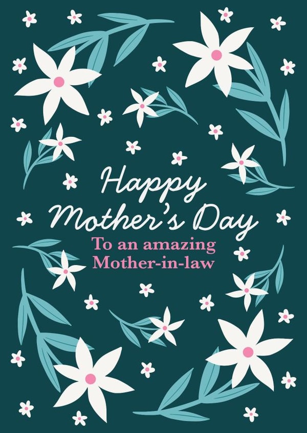 cute daisy floral mother's day card for an amazing mother-in-law created by Kamiya Chirodian
