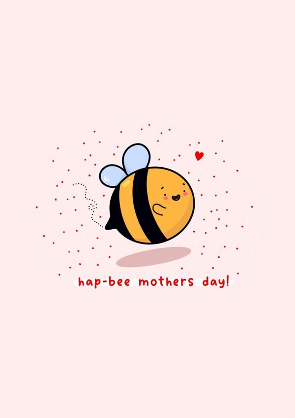 Cute bumble bee Mother’s Day card - Kawaii card - card for mum created by Rosalie Perl