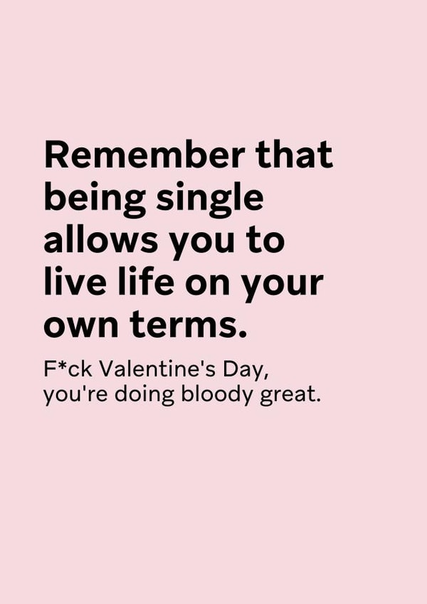 Rude Typography Valentine's Card - Friend - F*ck Valentine's day, you're doing great created by Thursday