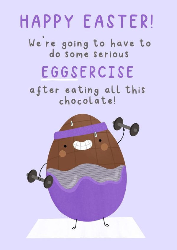 Cute Easter Card - Easter Eggsercise! created by Jess Moorhouse