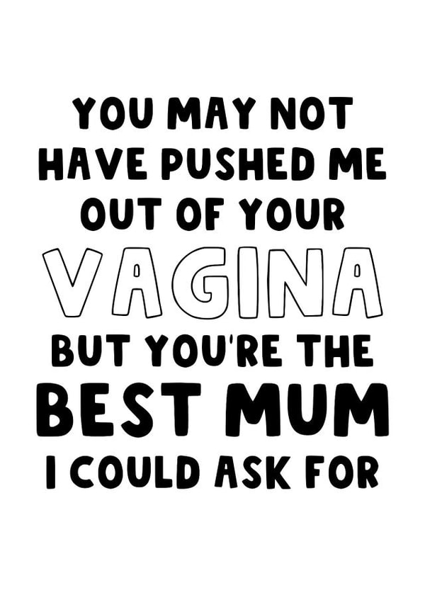 Rude Card for Adoptive Mum - Bonus Step-Mum Card - Birthday Card - Mother's Day created by The Blunt Badger