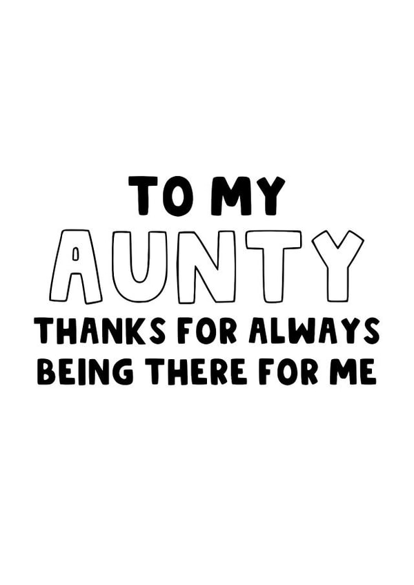 Heartfelt Card for Aunty - Mother's Day Card - Birthday Card for Aunties created by The Blunt Badger