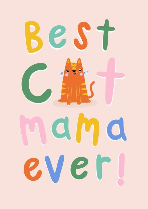 Cute Mother's Day Card - Best cat mama ever! created by Jess Moorhouse