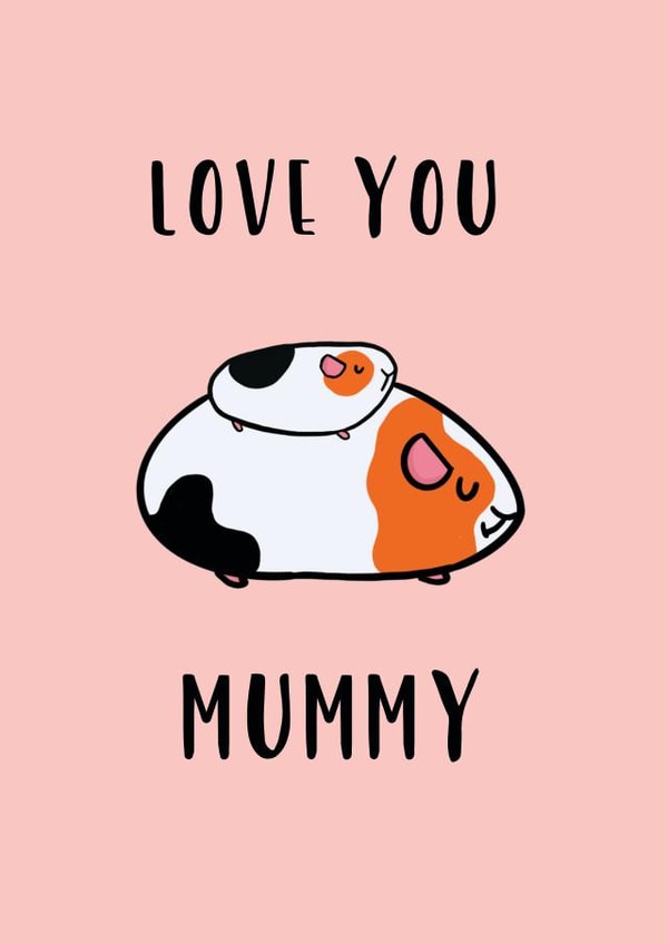 Love You Mummy Guinea Pig Card created by Hoobynoo