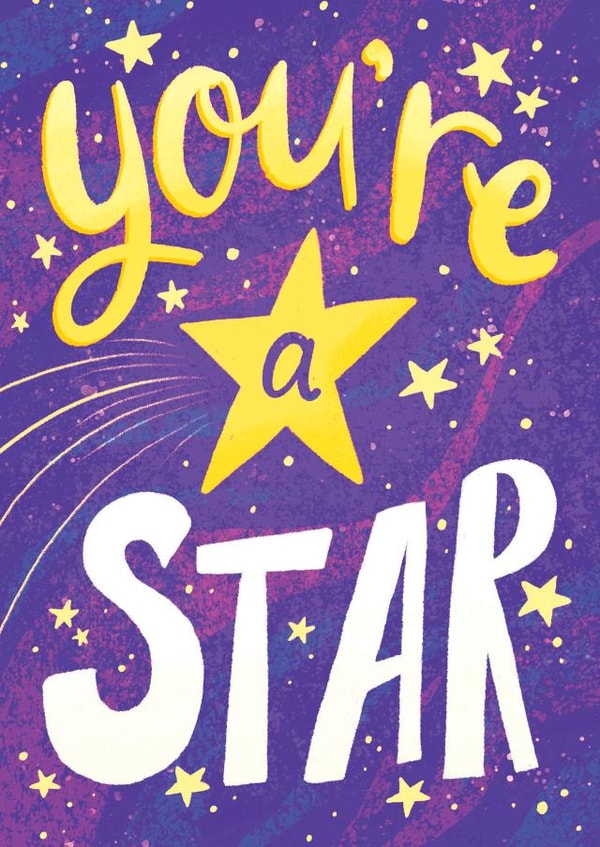 Cute Congratulations Card for a Special One - Bold and Vibrant - You're a Star created by Lucy Rogers