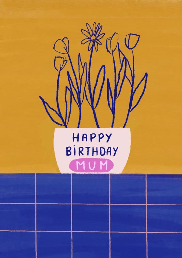 Pretty floral birthday card for mum - Beautiful birthday card for mum flowers created by Yolidoo