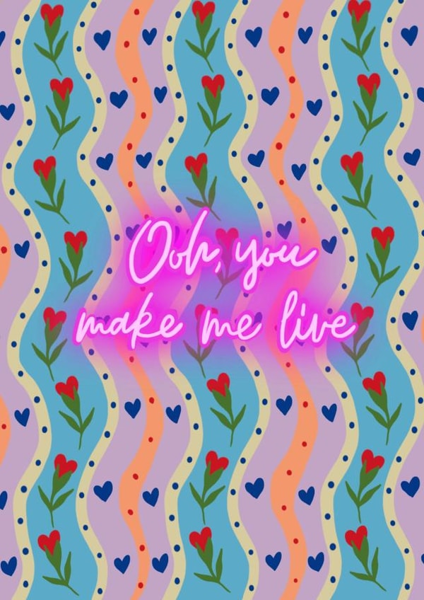 Valentines card - ooh you make me live created by Emma Mattinson Design Studio