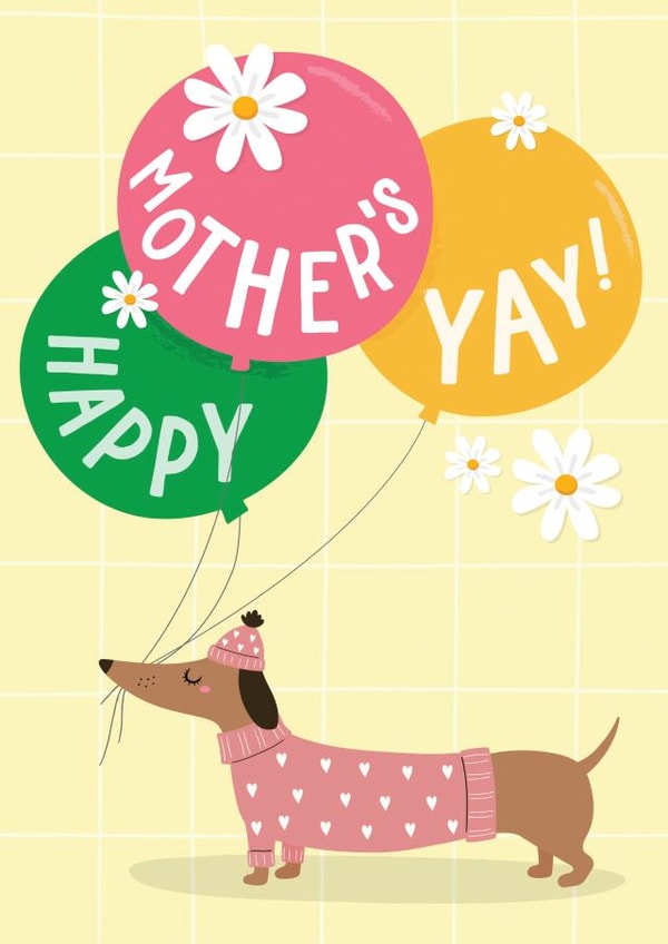 Cute Mother's Day Card - Sweet Balloon Dog created by Mrs Best Paper Co.