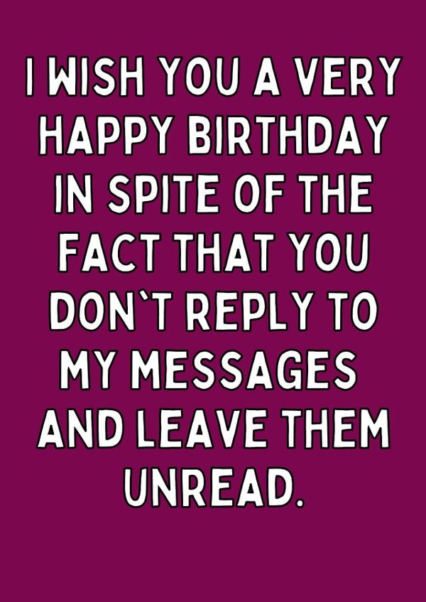 Funny Birthday card - Whatsapp - Typography created by Original Fox Cards