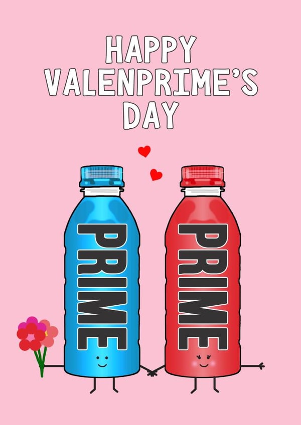 Funny Valentine's Card - Prime Energy Drink created by Of Life & Lemons Ltd.