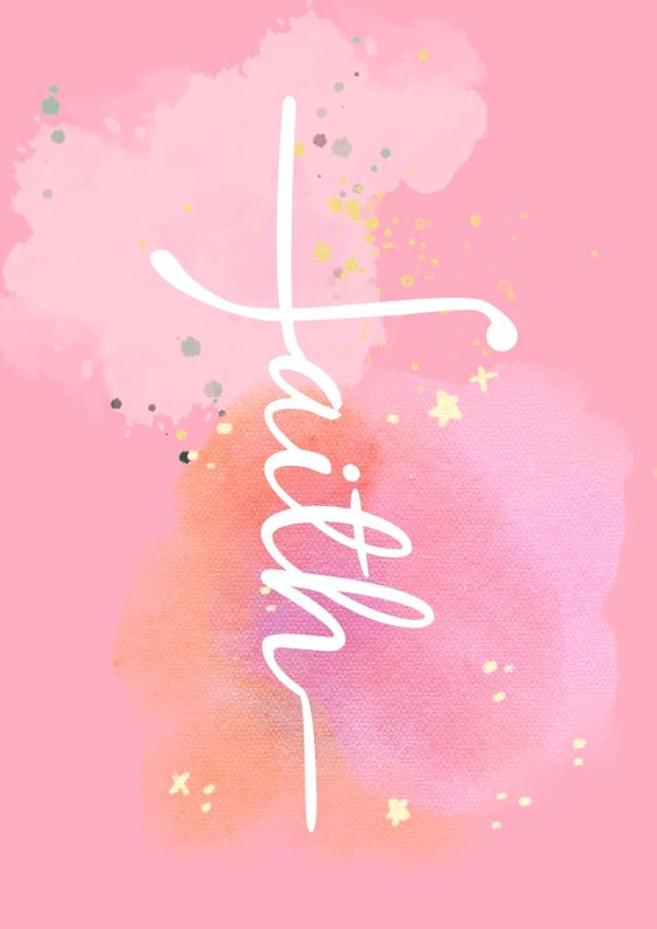 Pink Watercolour Faith Female Christening - Christianity Religious Birthday Card created by Anna Glews