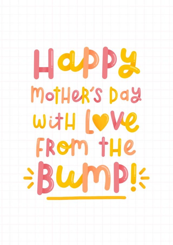 Mother's day bump card - First Mother's day as a mum - Pregnancy Mother's day created by Joanne Hawker