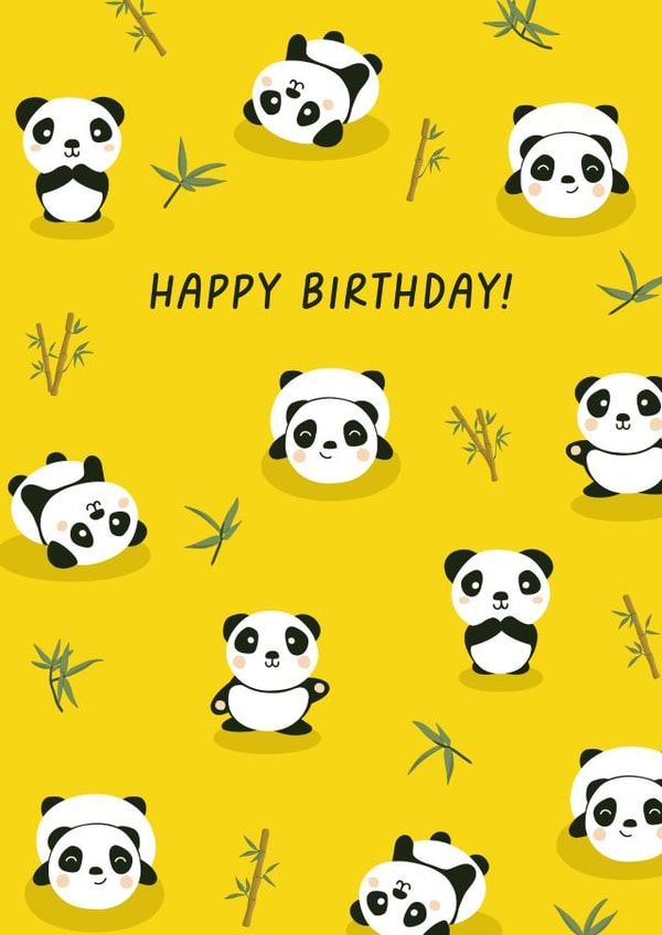 Cute Birthday card - Panda created by Evie Garnett Designs