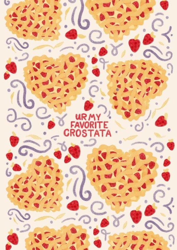 Cute Valentine's Day card β Italian Strawberry tart β UR My Favorite Crostata created by Randa Machnok