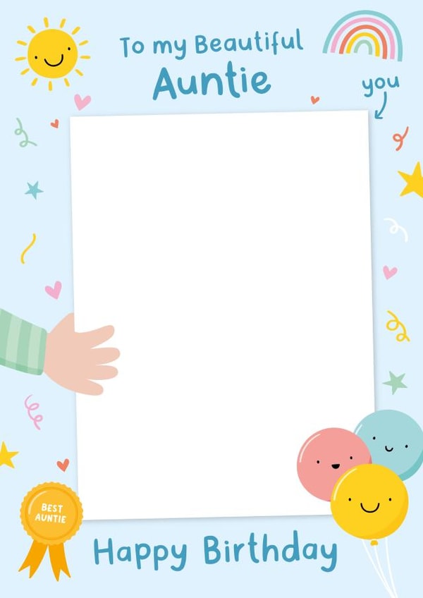 My Beautiful Auntie Birthday Card - Drawing of Auntie created by Macie Dot Doodles