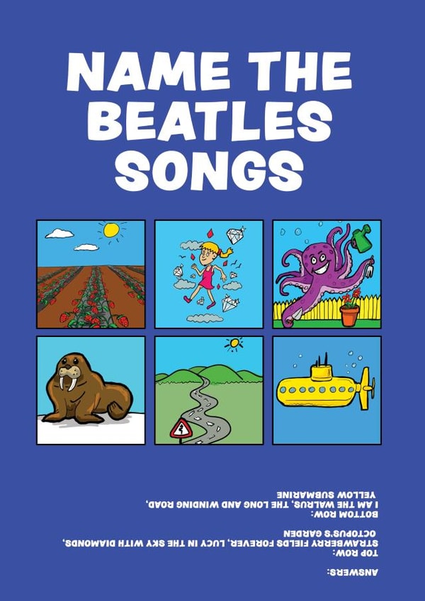 Fun Birthday Card - Name the Beatles Songs created by MOJO Creative Studio