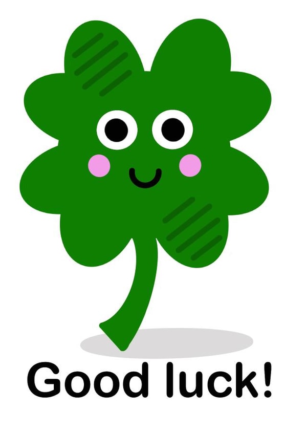 Cute good luck card - four leaf clover created by Little Pig Jewellery Design