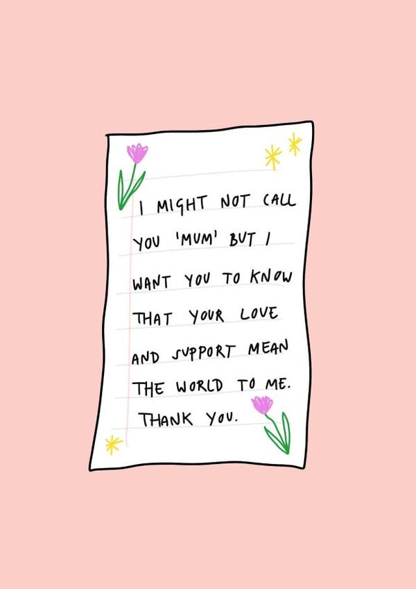 Cute Mother's Day Card - Mother Figure - Letter created by Tuesday & Robin