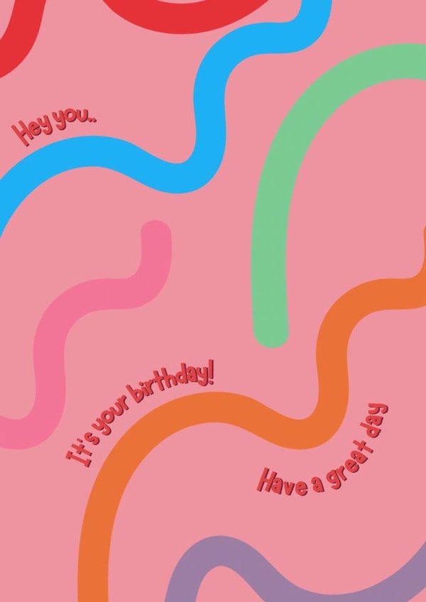 Aesthetic cute pink card for bestie partner - you’re my fave happy birthday! created by Robyn Pugh