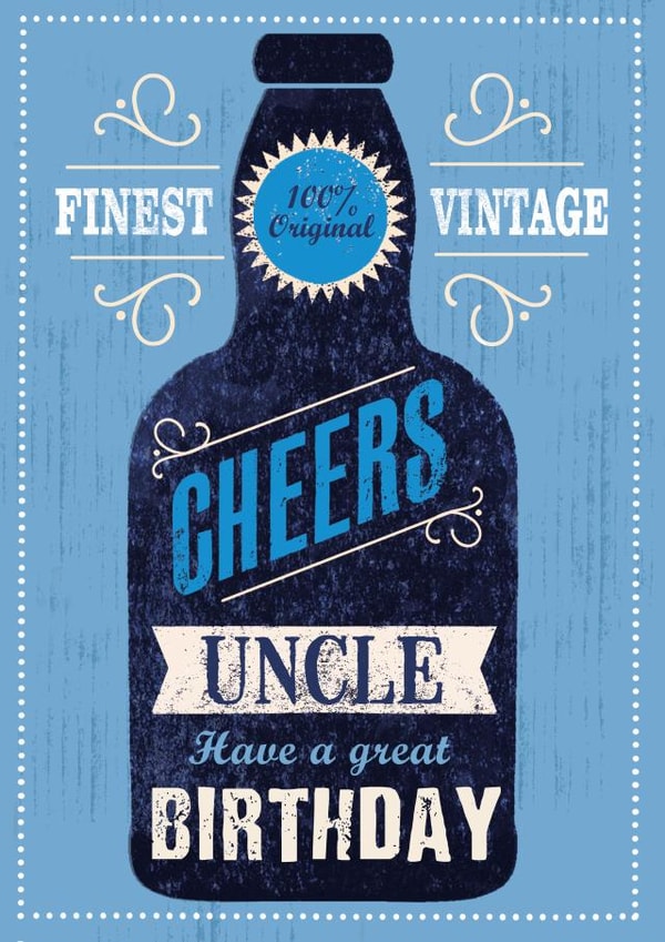 Classic male birthday card for Uncle - craft beer - Cheers Uncle created by 0nly Me!