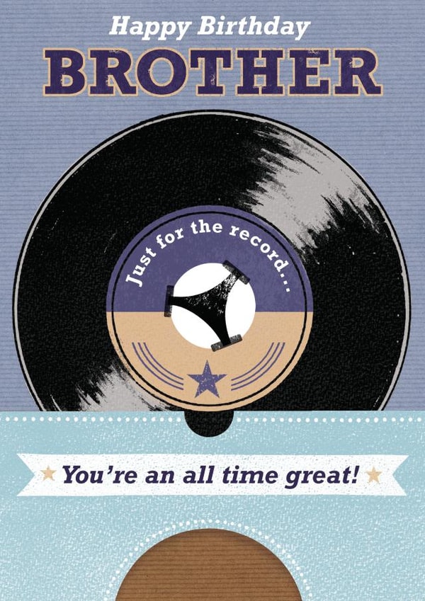 Classic birthday card for your brother - vinyl records created by 0nly Me!