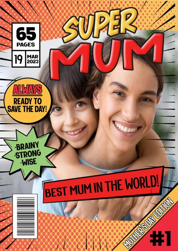 mum comic Mothers Day Personalised Photo Card 13121 created by ShortRound888