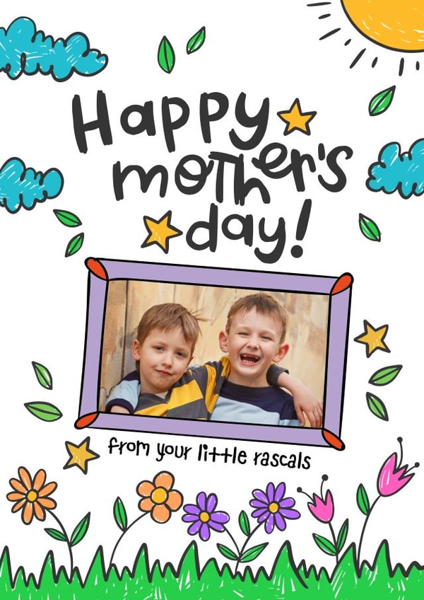 Rascals Love Mothers Day Personalised Photo Card 20558 created by Superlush Cards