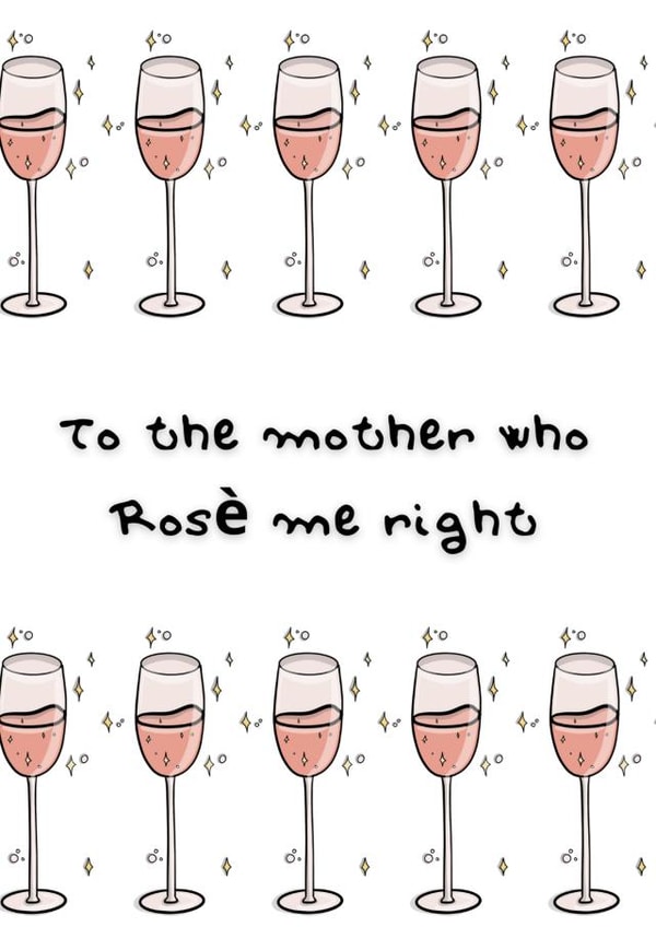 Cheeky Mother's Day Wine - Rosé card - Drinking Card - Pun created by Purrygood
