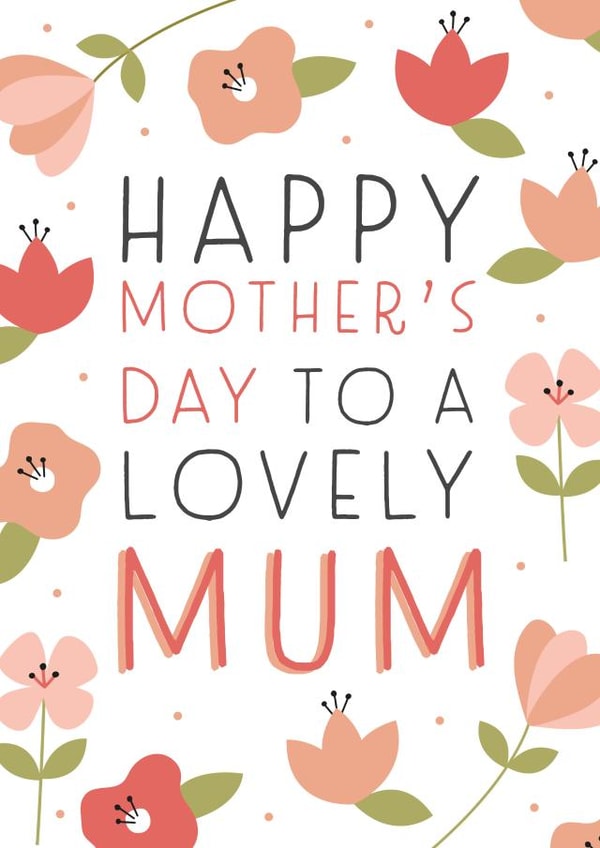 Floral Mother's Day card - Lovely Mum created by Juniper and Rose Studio