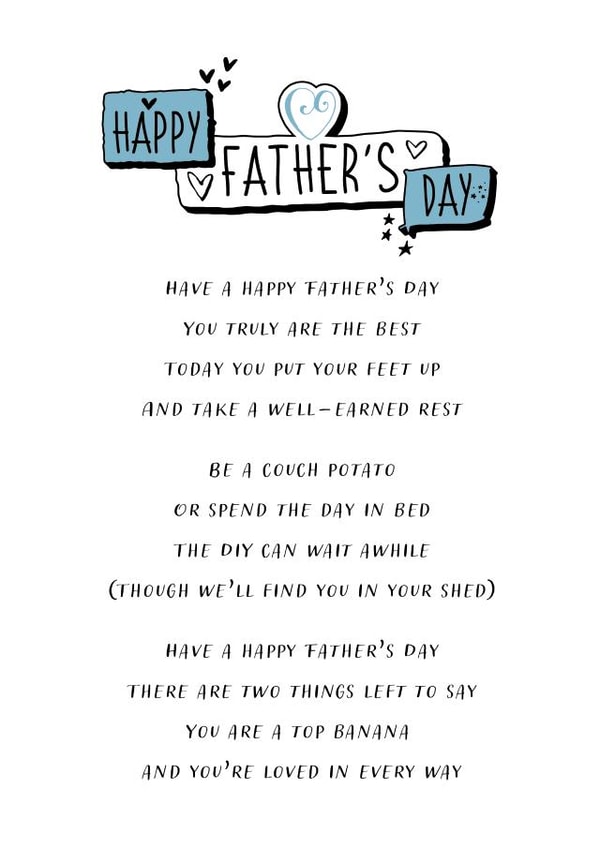 Father's Day Card - Funny Poem for Dad - Happy Father's Day created by Nicola Andrews