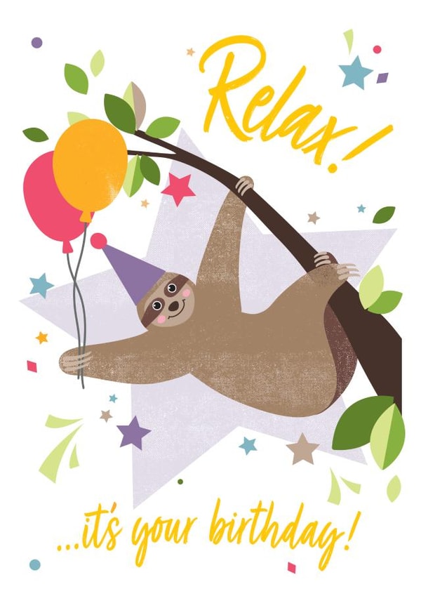 Sloth birthday created by Katy Clemmans