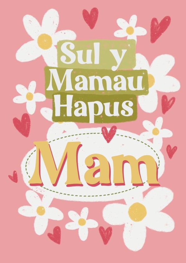 Cute Mother's Day Card - Welsh - Sul y Mamau Hapus - Mam created by Giddy Kipper
