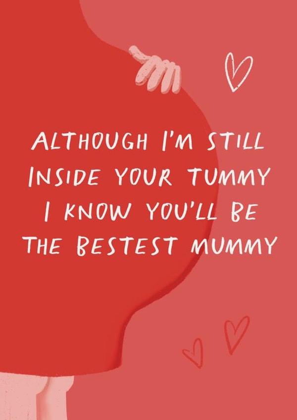 Cute Mother’s Day card - from the bump - poem created by Giddy Kipper