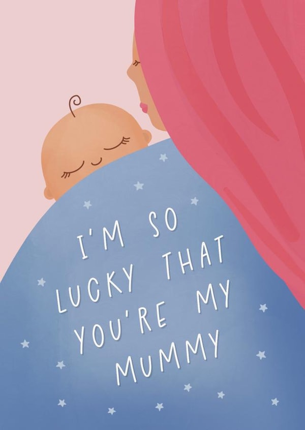 Cute So Lucky Card for Mummy from Baby - First Mother’s Day created by Painted Parasol Studio