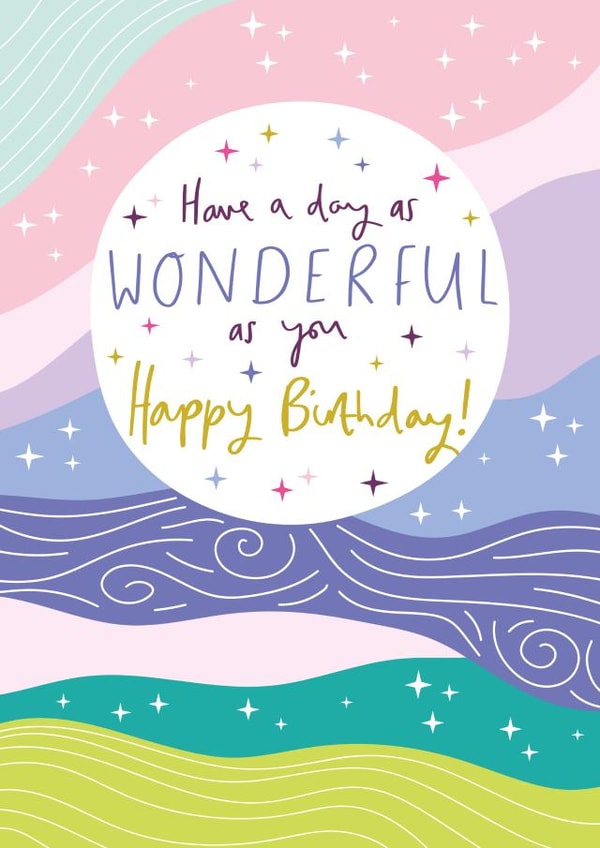 Thoughtful Birthday card - Colourful and modern pattern created by Jessica Hogarth