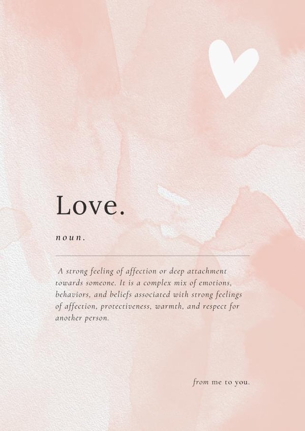 Love is a noun, Card. created by YA DSGN