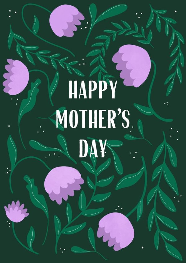 Classic Mother’s Day card - Green and lilac floral created by Soph AC Studio