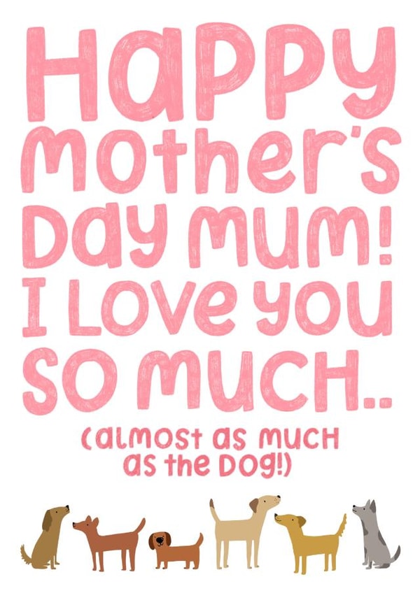 cute mothers day card for dog lovers! created by katie illustrated