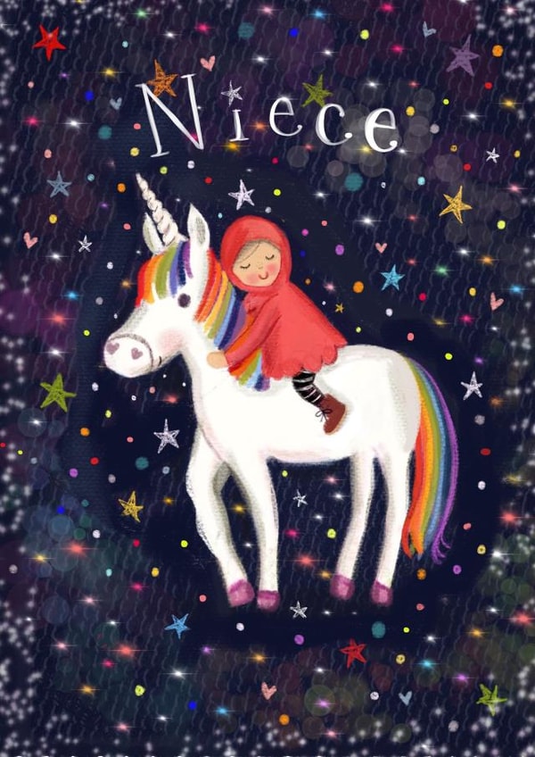 Cute Birthday Card - Niece - Unicorn created by Love Lucy Illustration