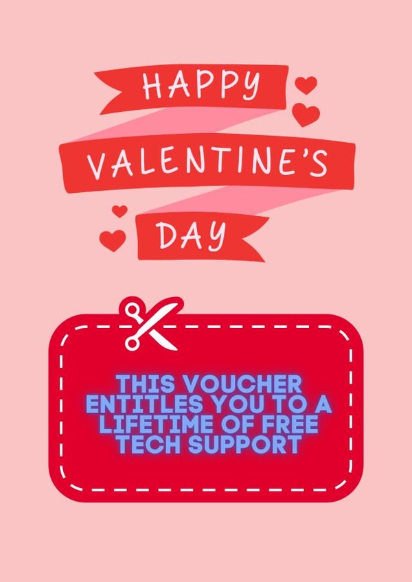 Cute Valentines Day card of a free voucher created by My Touch