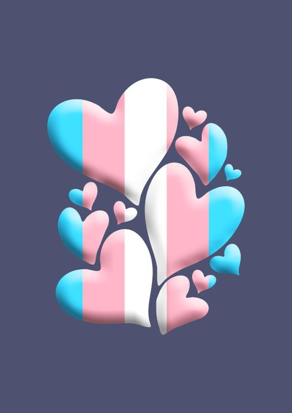 Cute Love Card - Trans - Transgender - Hearts created by Jodie