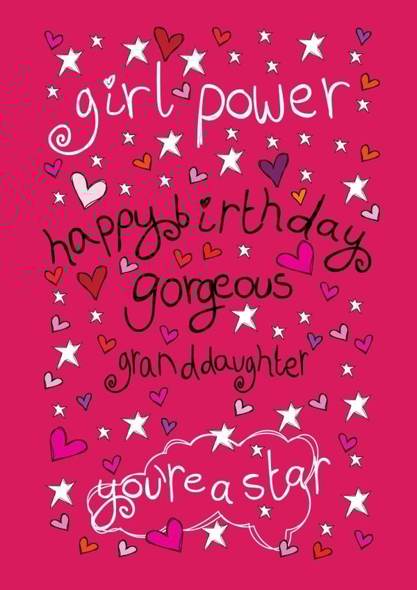 Cute Birthday Card - Gorgeous Girl Power - Granddaughter created by Paperlicious