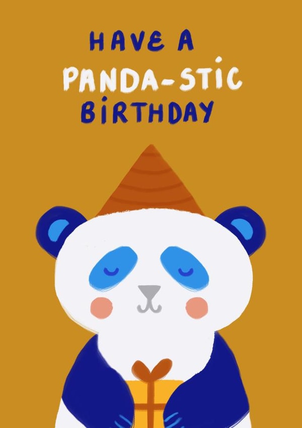 Funny Birthday Card - Cute Birthday Card with Panda - Cute Birthday Card kids created by Yolidoo