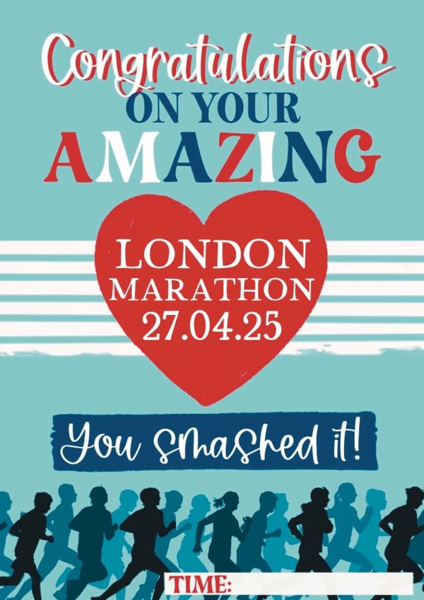 London Marathon 2025 Good Luck Card created by Giddy Kipper