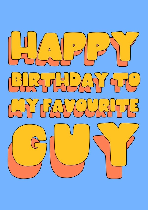 Favourite Guy Birthday Card - Cute Birthday Card For Significant Other created by Lately Studio